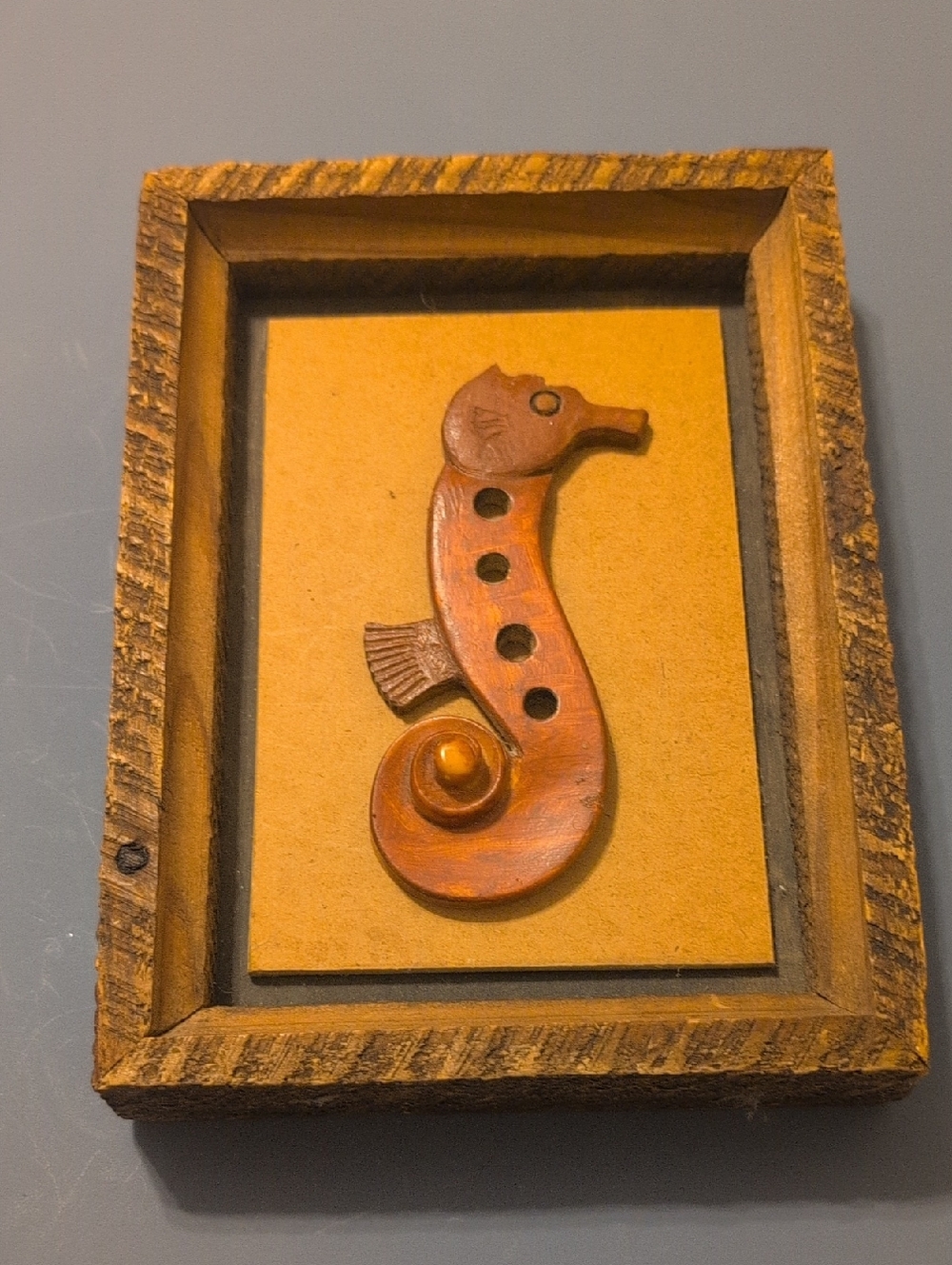 Wooden Violin Seahorse Wall Art - Rustic Brown By Jon campbell